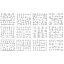 Load image into Gallery viewer, Gold Moon Star 3D Nail Stickers Ultra-thin Adhesive Decals Nail Art Decorations Stamping Manicure Nails Stickers Tool 3d Nail Decal Stickers Manicure Nail Art Decoration Accessories Holographic Old English Character Nail Self-Adhesive Sticker
