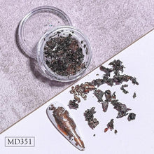 Load image into Gallery viewer, Gold Silver Irregular Aluminum Foil Paper Nail Art Sticker 3D Glitter Manicure UV Gel Polish Nail Decoration Tools Decoration Stickers Decoration New Gold Nail Transfer Foils for Nail Arts Nails Supply Holographic Effect Nail Art Foil Stickers
