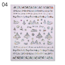 Load image into Gallery viewer, Gold Silver White Snowflakes 3D Nail Stickers Iridescent Self Adhesive Transfer Decals Manicures Art Decoration Slider  Nails Decals Sticker Hot Sexy Girl Tip Back Glue Decal Cool Lollipop Self Adhesive Acrylic Tips Tool Decoration
