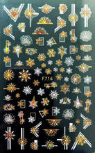 Load image into Gallery viewer, Gold Silver White Snowflakes 3D Nail Stickers Iridescent Self Adhesive Transfer Decals Manicures Art Decoration Slider  Nails Decals Sticker Hot Sexy Girl Tip Back Glue Decal Cool Lollipop Self Adhesive Acrylic Tips Tool Decoration
