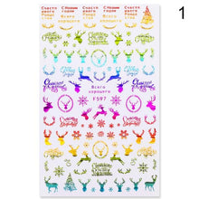 Load image into Gallery viewer, Gold Silver White Snowflakes 3D Nail Stickers Iridescent Self Adhesive Transfer Decals Manicures Art Decoration Slider  Nails Decals Sticker Hot Sexy Girl Tip Back Glue Decal Cool Lollipop Self Adhesive Acrylic Tips Tool Decoration
