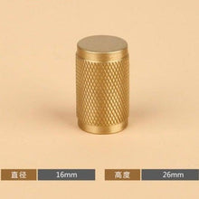 Load image into Gallery viewer, Golden Brass Knurled Textured Simple Kitchen Cabinet handle And Handles Drawer Pulls Bedroom Door Knobs  Cupboard Bathroom Door Handles Brushed Brass Pulls For Cabinets

