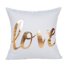 Load image into Gallery viewer, Golden Love Leaves Bronzing Cushion Decorative Pillow Black And Gold Pillow Cover Home Pillowcases Velvet Home Decor Sofa Pillows Cover 45x45CM
