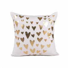 Load image into Gallery viewer, Golden Love Leaves Bronzing Cushion Decorative Pillow Black And Gold Pillow Cover Home Pillowcases Velvet Home Decor Sofa Pillows Cover 45x45CM
