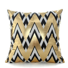 Load image into Gallery viewer, Golden Love Leaves Bronzing Cushion Decorative Pillow Black And Gold Pillow Cover Home Pillowcases Velvet Home Decor Sofa Pillows Cover 45x45CM
