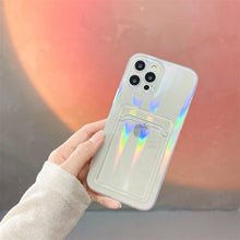 Load image into Gallery viewer, Gradient Rainbow Charming Case For iPhone 13 11 12 Pro Max XS XR 7 8 Plus Transparent Cover with Wallet Card Holder Case  Soft Cover for iPhone
