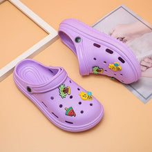 Load image into Gallery viewer, Gray Cute Summer Sandals Women Beach Sandals Non Slip Comfortable Lightweight Outdoor Sandals Woman Light Weight Quick Drying Slip-On Garden Clog Shoes Rubber Slipper
