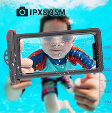 Load image into Gallery viewer, Gray Drop Resistant Waterproof Bag For Mobile Phones Under 6.9 Inches Plastic Mobile Phone Waterproof Case Diving Seal Phone Case Waterproof Pouch Phone  Underwater Case 35m
