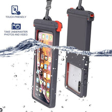 Load image into Gallery viewer, Gray Drop Resistant Waterproof Bag For Mobile Phones Under 6.9 Inches Plastic Mobile Phone Waterproof Case Diving Seal Phone Case Waterproof Pouch Phone  Underwater Case 35m
