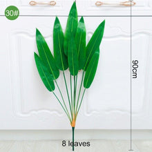 Load image into Gallery viewer, Green Artificial Palm Leaves Plastic Tropical Tree Fake  Indoor Outdoor Garden Home Outdoor Decorations
