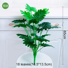 Load image into Gallery viewer, Green Artificial Palm Leaves Plastic Tropical Tree Fake  Indoor Outdoor Garden Home Outdoor Decorations
