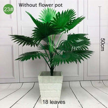 Load image into Gallery viewer, Green Artificial Palm Leaves Plastic Tropical Tree Fake  Indoor Outdoor Garden Home Outdoor Decorations
