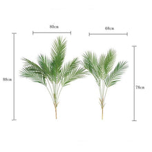 Load image into Gallery viewer, Green Artificial Palm Leaves Plastic Tropical Tree Fake  Indoor Outdoor Garden Home Outdoor Decorations
