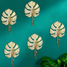Load image into Gallery viewer, Green Gold Single Leaf Hanging Coat Hook Mini Wall Key Hook Home Decoration Modern Home Hanger Leaf Shape Coat Hooks Wall Mounted Hooks
