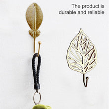 Load image into Gallery viewer, Green Gold Single Leaf Hanging Coat Hook Mini Wall Key Hook Home Decoration Modern Home Hanger Leaf Shape Coat Hooks Wall Mounted Hooks
