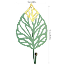 Load image into Gallery viewer, Green Gold Single Leaf Hanging Coat Hook Mini Wall Key Hook Home Decoration Modern Home Hanger Leaf Shape Coat Hooks Wall Mounted Hooks
