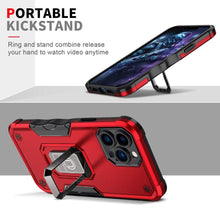 Load image into Gallery viewer, Green Shockproof Armor Case for iPhone 13 Pro Max 13 mini Ring Stand Phone Back Cover for iPhone 12 11 Pro Max Kickstand Case Built-in 360° Rotating Ring Kickstand Magnetic Case
