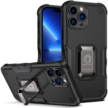 Load image into Gallery viewer, Green Shockproof Armor Case for iPhone 13 Pro Max 13 mini Ring Stand Phone Back Cover for iPhone 12 11 Pro Max Kickstand Case Built-in 360° Rotating Ring Kickstand Magnetic Case
