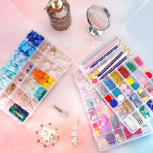 Load image into Gallery viewer, Grids Plastic Organizer Box Craft Organizer Storage with Adjustable Dividers Bead Box Fishing Tackles Box Jewelry Box Plastic Craft Storage Box Thick Hard Plastic Hobby Craft Storage Box
