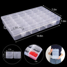 Load image into Gallery viewer, Grids Plastic Organizer Box Craft Organizer Storage with Adjustable Dividers Bead Box Fishing Tackles Box Jewelry Box Plastic Craft Storage Box Thick Hard Plastic Hobby Craft Storage Box
