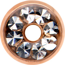 Load image into Gallery viewer, Clear CZ Gem Rose Gold PVD Bling Screw Fit Tunnel Plug Set 3mm to 16mm
