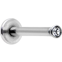 Load image into Gallery viewer, 16G 3/8 Bezel Set Clear Gem Internally Threaded Labret Monroe
