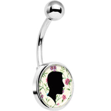 Load image into Gallery viewer, Man Floral Silhouette Belly Ring

