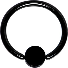 Load image into Gallery viewer, 14G 1/2 Clear Gem 5mm Disc Black IP BCR Captive Ring
