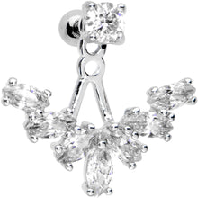 Load image into Gallery viewer, 1/4 Clear Gem Darling Fan Dangle Cartilage Tragus Piercing
