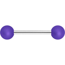 Load image into Gallery viewer, Purple Silicone Coated Acrylic Ball End Barbell Tongue Ring
