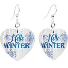 Load image into Gallery viewer, Hello Winter Snowflake Heart Fishhook Dangle Earrings

