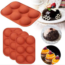 Load image into Gallery viewer, Half Sphere Silicone Soap Molds Bakeware Cake Decorating Tools Pudding Jelly Chocolate Fondant Mould Ball Biscuit Baking Mould 6 Holes Silicone Mold Half Ball Sphere For Making Chocolate Cake Jelly Pudding Handmade Soap
