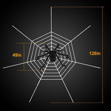 Load image into Gallery viewer, Halloween Decorations Spider 49" with 126" Tarantula Mega Spider Web
