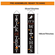 Load image into Gallery viewer, Halloween Porch Decoration October Witch Front Porch Banner Decorations
