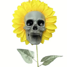 Load image into Gallery viewer, Halloween Sunflower Skull Head Garden Decoration
