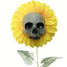 Load image into Gallery viewer, Halloween Sunflower Skull Head Garden Decoration
