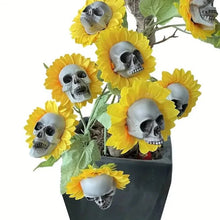 Load image into Gallery viewer, Halloween Sunflower Skull Head Garden Decoration
