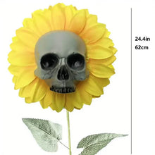 Load image into Gallery viewer, Halloween Sunflower Skull Head Garden Decoration
