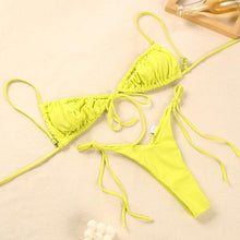 Load image into Gallery viewer, Halter Bikinis Swimsuit String Bikini Swimsuit for Women Triangle Tie Side Adjustable Swimsuit Bathing Suit 2 Piece Set New 2 Piece Swimwear High Cut Bikini Set Print Bandage Beachwear
