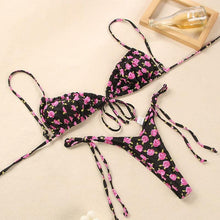 Load image into Gallery viewer, Halter Bikinis Swimsuit String Bikini Swimsuit for Women Triangle Tie Side Adjustable Swimsuit Bathing Suit 2 Piece Set New 2 Piece Swimwear High Cut Bikini Set Print Bandage Beachwear
