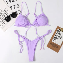 Load image into Gallery viewer, Halter Bikinis Swimsuit String Bikini Swimsuit for Women Triangle Tie Side Adjustable Swimsuit Bathing Suit 2 Piece Set New 2 Piece Swimwear High Cut Bikini Set Print Bandage Beachwear
