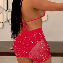 Load image into Gallery viewer, Halter See Through Sequins Mesh Bra &amp; Shorts
