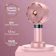 Load image into Gallery viewer, Hand Fan New Handheld Mini Fan USB 5000mAh Rechargeable Mini Portable Small Pocket Fan Data Display Personal Mini Hand Fans for Women USB Rechargeable Makeup Lash Fan for Office
