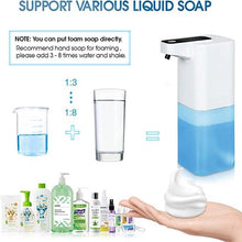 Load image into Gallery viewer, Hand Foam Liquid Soap Dispenser Automatic Soap Dispensers For Bathroom Touchless Dish Soap Dispenser Electric Hand Free Automatic Foaming Hand Soap Dispenser Touchless Soap Dispenser USB Rechargeable Automatic Soap Dispenser For Bathroom Kitchen
