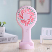 Load image into Gallery viewer, Handheld Small Fan Cooler Portable Small USB Charging Fan Mini Silent Charging Desk Dormitory Office Student Gifts Long Endurance Rechargeable Personal Fan for Kids Girls Women Men Home Office Indoor Outdoor Travel

