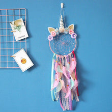 Load image into Gallery viewer, Handmade  Dream Catchers Flower For Kids Unicorn Dream Catcher Ornament  Feather Wall Decor For Girls Bedroom Flower Wall Hanging Decoration Flower Dream Catcher
