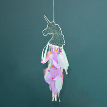 Load image into Gallery viewer, Handmade  Dream Catchers Flower For Kids Unicorn Dream Catcher Ornament  Feather Wall Decor For Girls Bedroom Flower Wall Hanging Decoration Flower Dream Catcher
