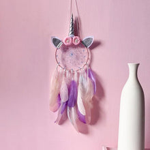 Load image into Gallery viewer, Handmade  Dream Catchers Flower For Kids Unicorn Dream Catcher Ornament  Feather Wall Decor For Girls Bedroom Flower Wall Hanging Decoration Flower Dream Catcher
