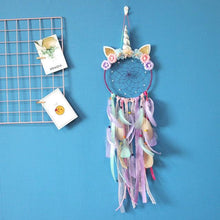 Load image into Gallery viewer, Handmade  Dream Catchers Flower For Kids Unicorn Dream Catcher Ornament  Feather Wall Decor For Girls Bedroom Flower Wall Hanging Decoration Flower Dream Catcher
