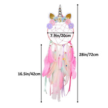 Load image into Gallery viewer, Handmade  Dream Catchers Flower For Kids Unicorn Dream Catcher Ornament  Feather Wall Decor For Girls Bedroom Flower Wall Hanging Decoration Flower Dream Catcher
